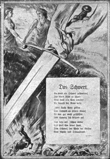 "KULTUR"; Les Heures D'Ivresse; specimen des pages inspirees par le debut..., 1914. Creator: Unknown