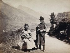 Kulu, Himachal Pradesh: two women wearing large nose rings, between 1800 and 1899. Creator: Unknown