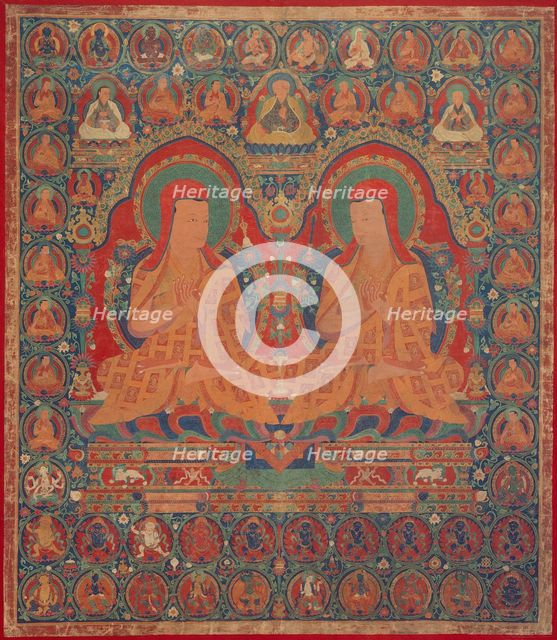 Kunga Wangcuk (1424-1478) and Sonam Senge (1429-1489), The Fourth and..., between 1475 and 1500. Creator: Anon.