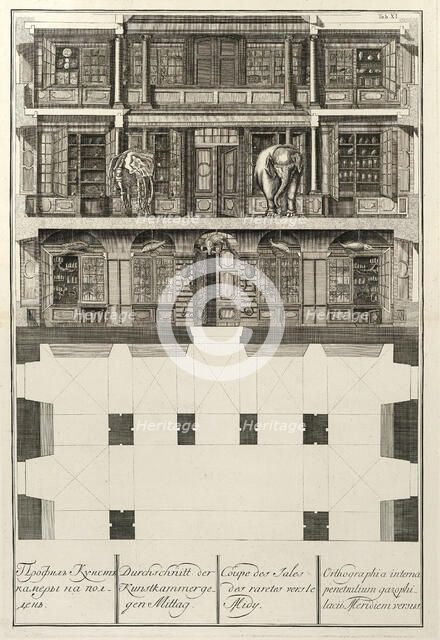 Kunstkammer (From: The building of the Imperial Academy of Sciences), 1741. Artist: Wortmann, Christian Albrecht (1680-1760)