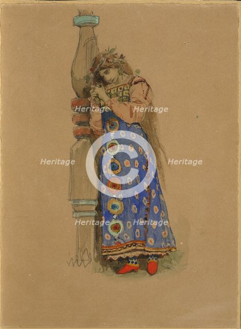 Kupava. Costume design for the opera Snow Maiden by N. Rimsky-Korsakov, 1885. Artist: Vasnetsov, Viktor Mikhaylovich (1848-1926)
