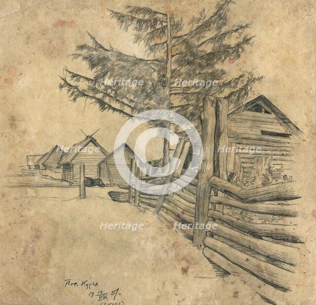 Kur'ia Settlement, Ket River, 1927. Creator: Dmitrii Innokent'evich Karatanov.