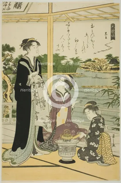 Kuronushi, from the series "Six Immortal Poets (Rokkasen)", c. 1789/90. Creator: Hosoda Eishi.