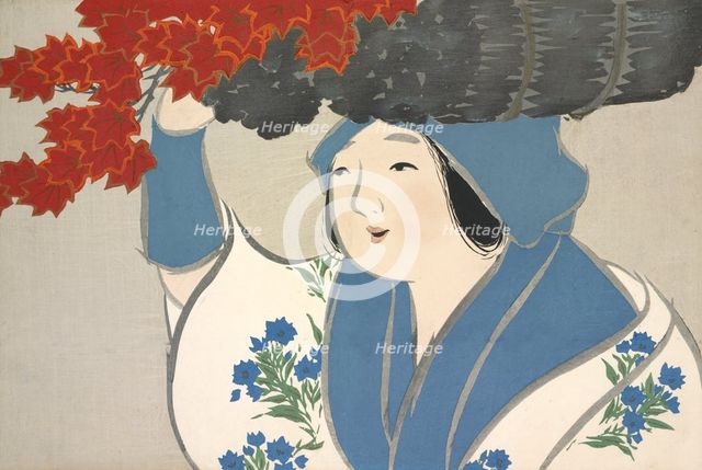 Kuroki Uri, from Momoyo-gusa (The World of Things) Vol I, pub.1909 (colour block woodcut)