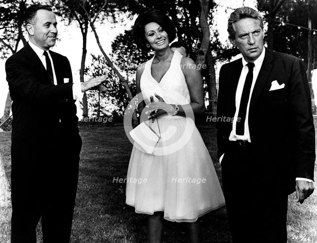 Kurt Unger with Sophia Loren (1934- ) and Peter Finch (1916-1977), 1965. Creator: Unknown.
