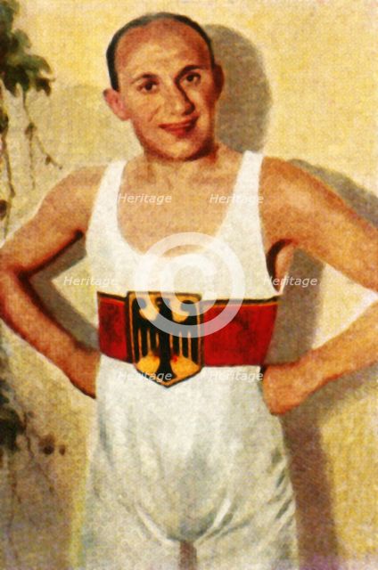 Kurt Leucht, German bantamweight wrestling champion, 1928. Creator: Unknown.