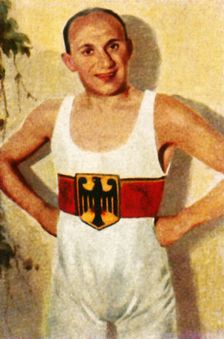 Kurt Leucht, German bantamweight wrestling champion, 1928. Creator: Unknown