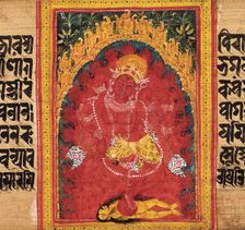 Kurukulla Dancing in Her Mountain Grotto... (Perfection of Wisdom) , early 12th century. Creator: Unknown
