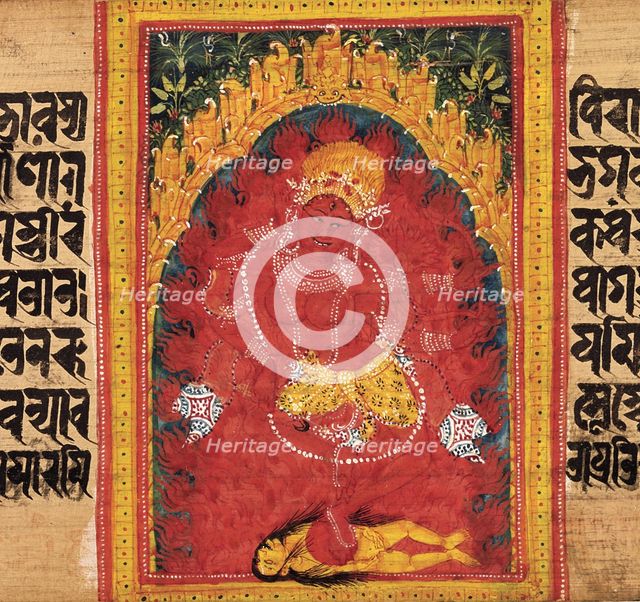 Kurukulla Dancing in Her Mountain Grotto... (Perfection of Wisdom) , early 12th century. Creator: Unknown.