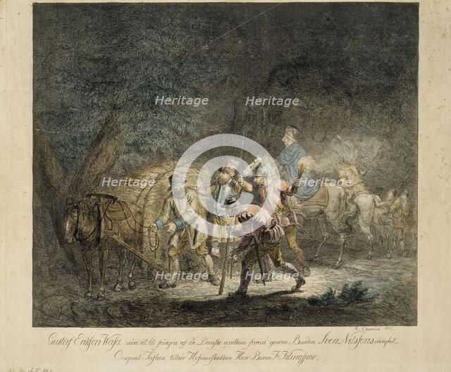 Kustaa Vaasa in a haystack, 1815. Creator: Alexander Lauréus.