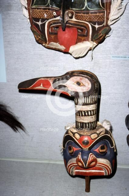 Kwakiutl Diver Mask, with beak, Pacific Northwest, North American Indian.  Artist: Unknown.
