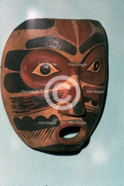 Kwakiutl Face Mask, Pacific Northwest Coast Indian. Artist: Unknown.