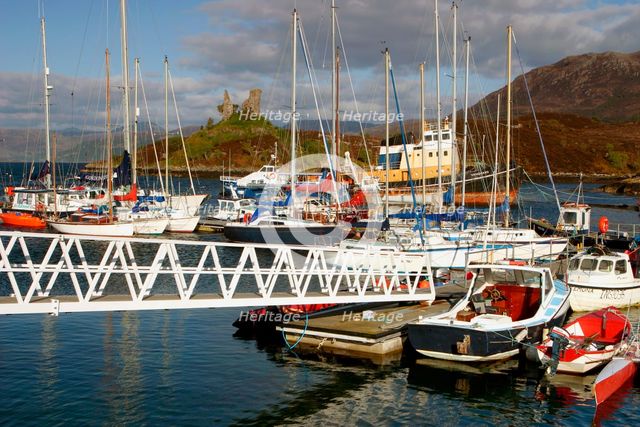 Kyleakin Harbour and Castle Moil, Skye, Highland, Scotland. Creator: Peter Thompson.