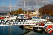 Kyleakin Harbour and Castle Moil, Skye, Highland, Scotland. Creator: Peter Thompson