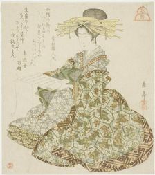 Kyoto: Courtesan of the Shimabara, from an untitled series of the three capitals, c. 1820s/30s. Creator: Gakutei