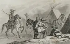 Kyrgyz camp, Russia, 1839. Creator: Augustin François Lemaitre