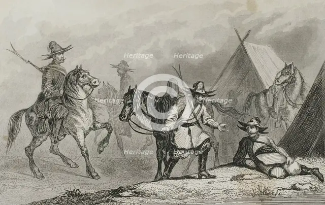 Kyrgyz camp, Russia, 1839.  Creator: Augustin François Lemaitre.