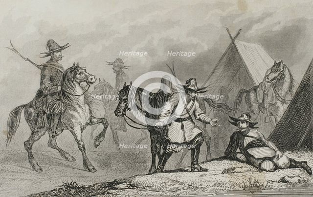 Kyrgyz camp, Russia, 1839.  Creator: Augustin François Lemaitre.