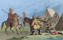 Kyrgyz camp, Russia, 1839. Creators: Augustin François Lemaitre, Emile Louis Vernier