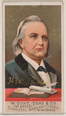 H.W. Beecher, from the series Great Americans (N76) for Duke brand cigarettes, 1888., 1888. Creator: Unknown