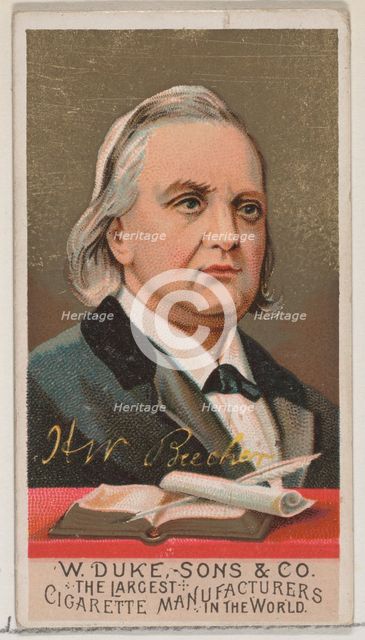 H.W. Beecher, from the series Great Americans (N76) for Duke brand cigarettes, 1888., 1888. Creator: Unknown.