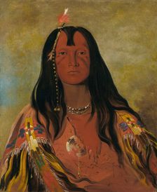 H'co-a-h'co-a-h'cotes-min, No Horns on His Head, a Brave, 1832. Creator: George Catlin