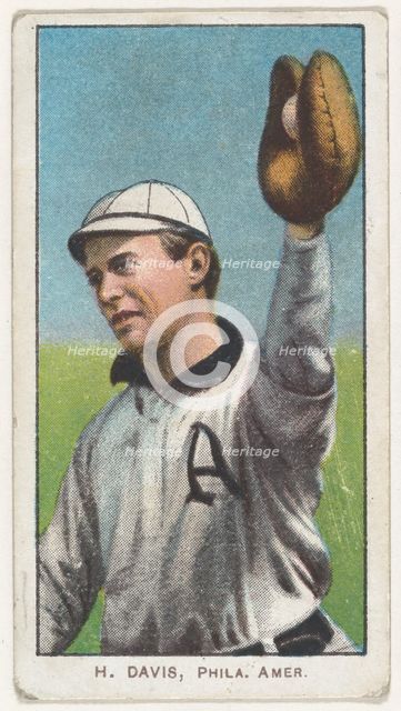 H. Davis, Philadelphia, American League, from the White Border series (T206) for the Am..., 1909-11. Creator: American Tobacco Company.