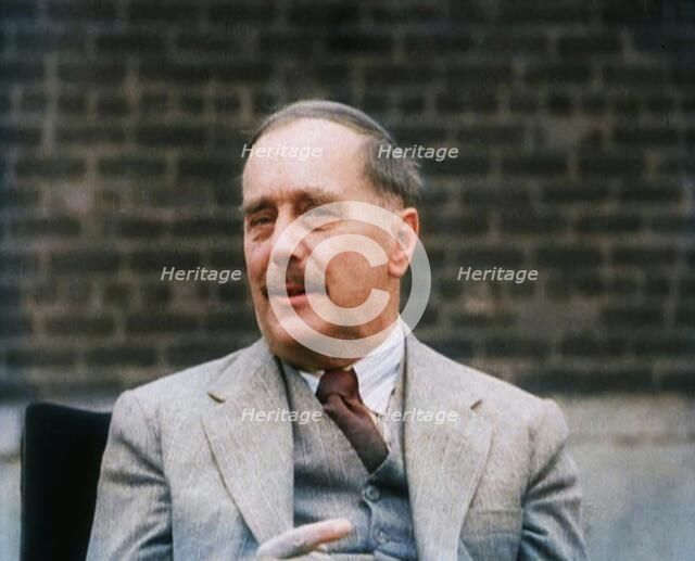 H.G. Wells Being Interviewed, 1930s. Creator: British Pathe Ltd.