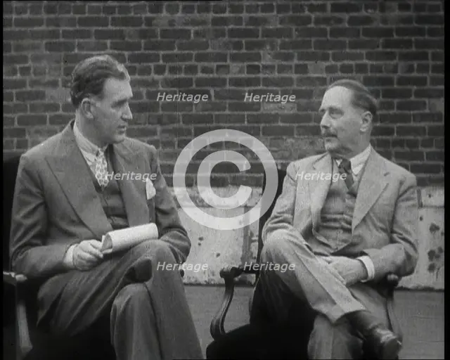 H.G. Wells Being Interviewed, 1930s. Creator: British Pathe Ltd.