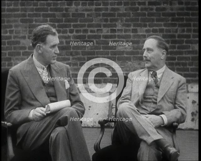 H.G. Wells Being Interviewed, 1930s. Creator: British Pathe Ltd.