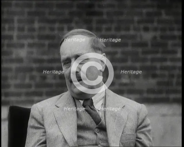 H.G. Wells Being Interviewed, 1930s. Creator: British Pathe Ltd.