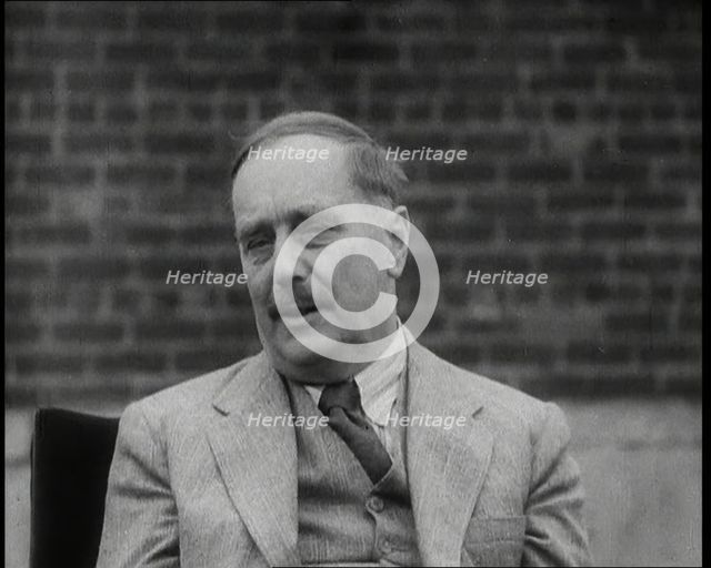 H.G. Wells Being Interviewed, 1930s. Creator: British Pathe Ltd.