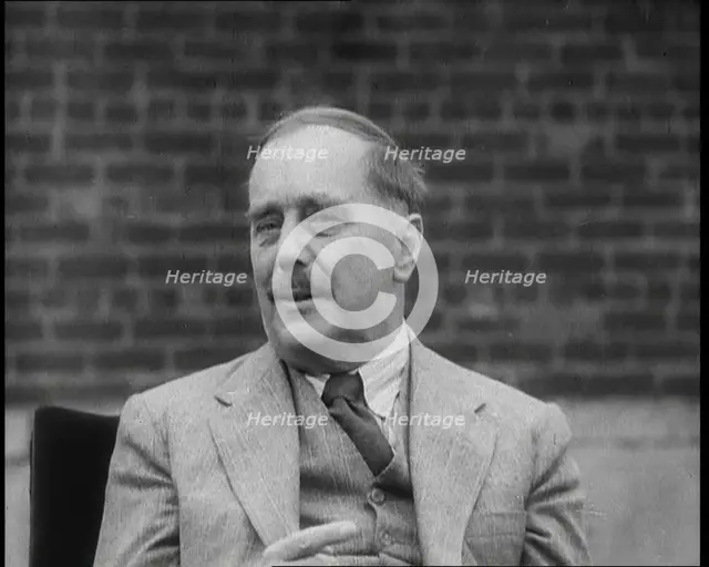 H.G. Wells Being Interviewed, 1930s. Creator: British Pathe Ltd.