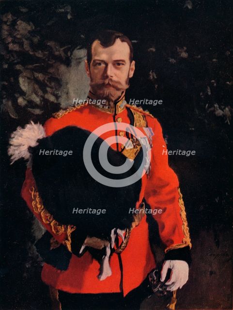 'H.I.M. The Emperor Nicholas II. Colonel-in-Chief of the Royal Scots Greys', 1902. Artist: Valentin Serov.