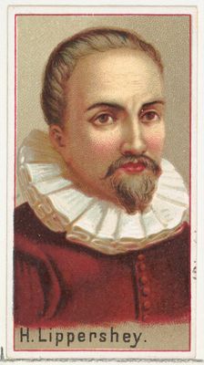 H. Lippershey, printer's sample for the World's Inventors souvenir album (A25) for Allen &..., 1888. Creator: Allen & Ginter