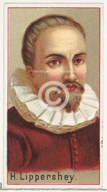 H. Lippershey, printer's sample for the World's Inventors souvenir album (A25) for Allen &..., 1888. Creator: Allen & Ginter.