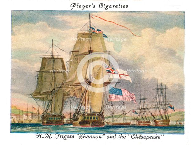 H.M.Frigate "Shannon" and the "Chesapeake", 1936. Creator: Unknown.