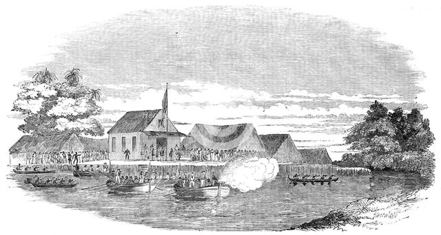 H.M.S. "Antelope" at Fernando Po - Election of a New Sovereign, 1854. Creator: Unknown.