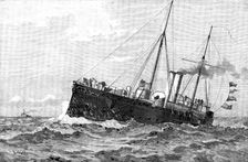 H.M.S. Barracouta, on board which the disastrous steam explosion happened off Margate, 1890. Creator: Unknown
