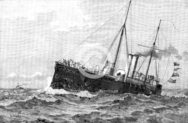 H.M.S. Barracouta, on board which the disastrous steam explosion happened off Margate, 1890. Creator: Unknown.