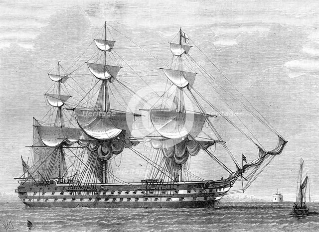 H.M.S. Duncan, flagship at Sheerness, 1874. Creator: Unknown.