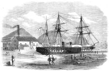 H.M.S. Leopard in dock at Shanghai, 1865. Creator: Unknown
