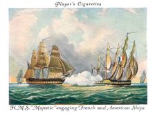 H.M.S "Majestic" engaging French and American Ships, 1936. Creator: Unknown