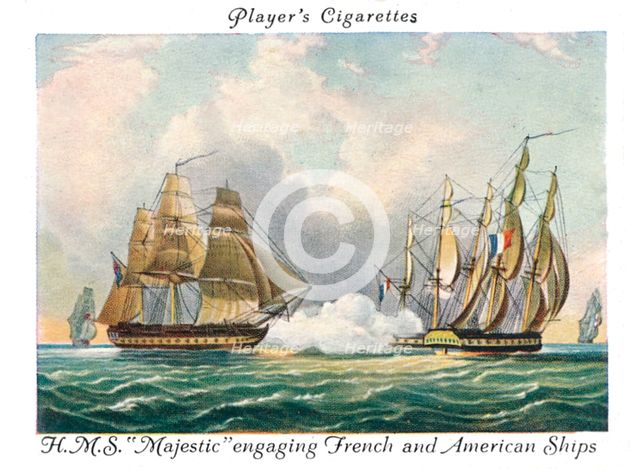 H.M.S "Majestic" engaging French and American Ships, 1936.  Creator: Unknown.