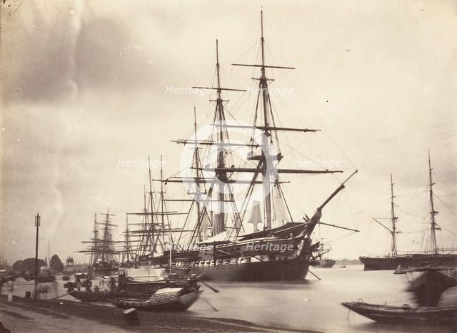 H.M.S. Shannon off Calcutta, 1858-61. Creator: Unknown.