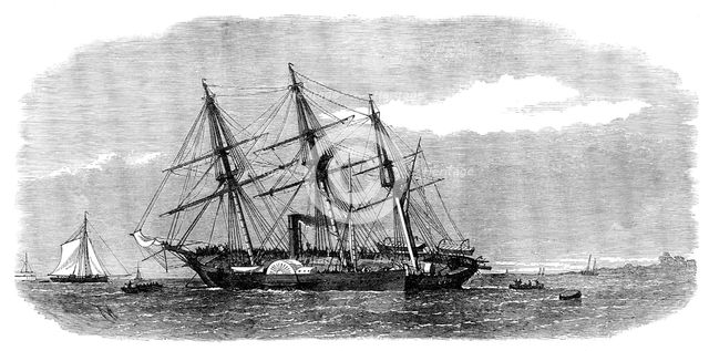 H.M.S. Racer aground on Ryde Sands, 1871. Creator: Unknown.