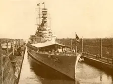 H.M.S. "Renown" Passing Through the Panama Canal with the Duke and Duchess of York on Board c1930 Creator: Unknown