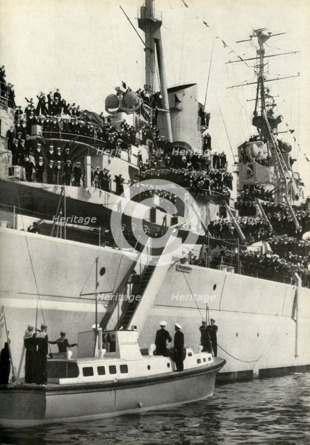 'H.M.S. Vanguard Commissioned.', 1947. Creator: Unknown.