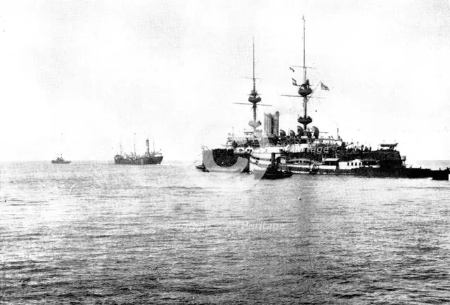 H.M.S. "Victorious" aground off Port Said, 1898. Creator: Unknown.