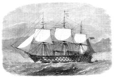 H.M.S. Victoria, 102 guns, the new flagship of the Mediterranean fleet, 1864. Creator: Smyth